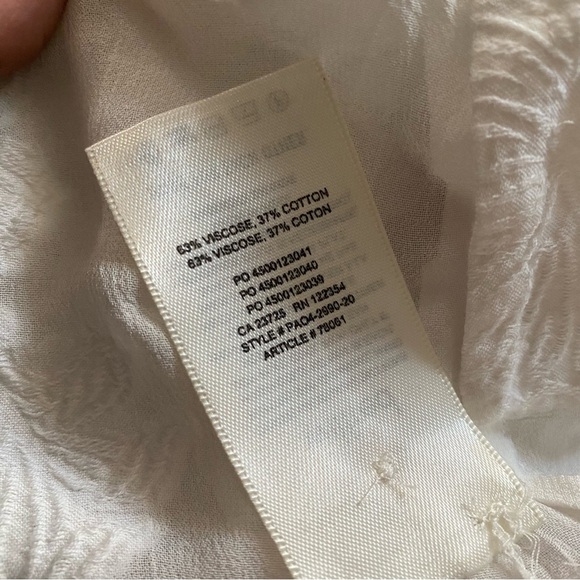 Wilfred Aritzia Rengo Floral Jacquard Puff Sleeve Blouse Cottagecore Women's - Picture 10 of 10